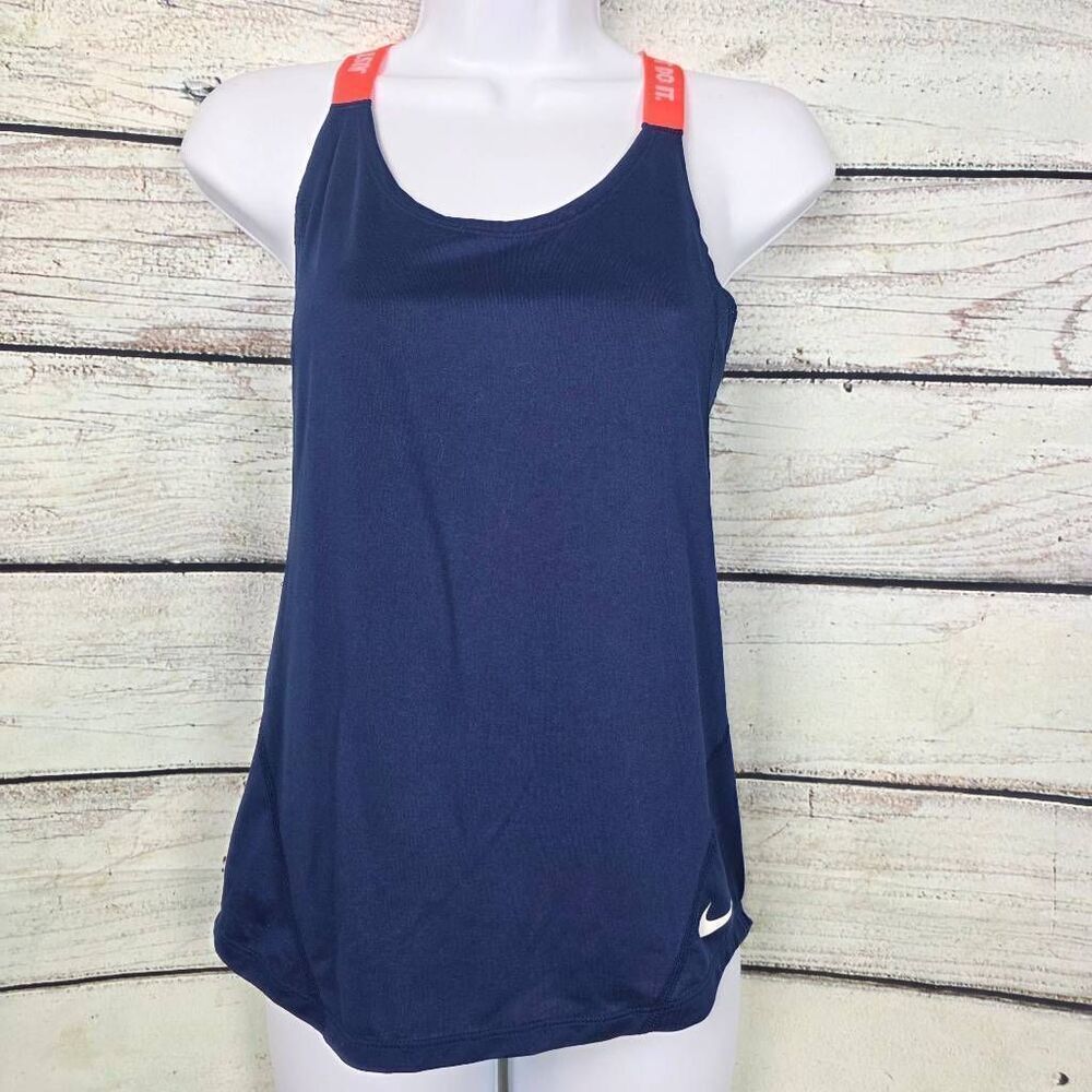 Nike S Dri-FIT Navy “Just Do It” Crossback Tank